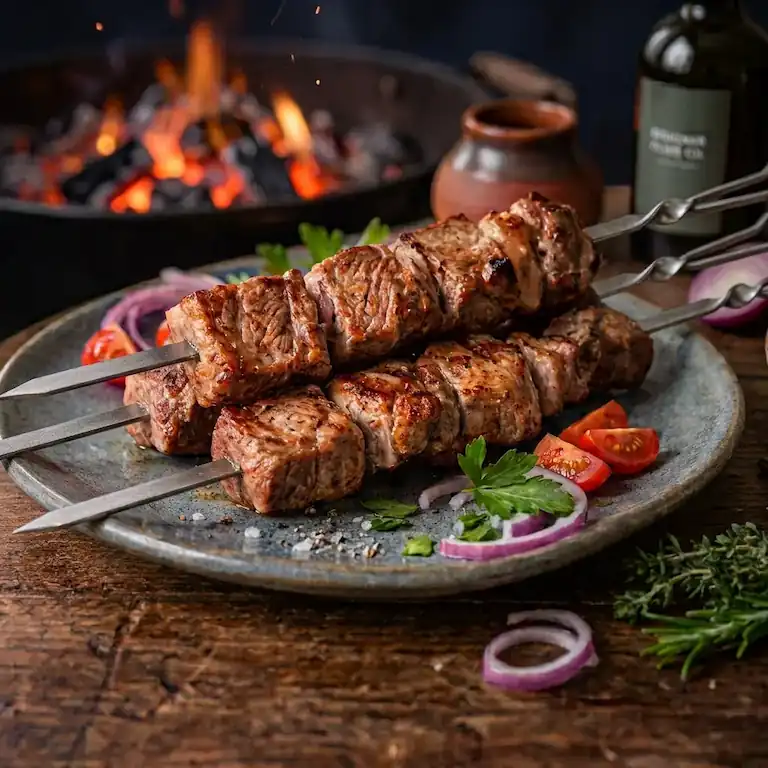 Schaschlik aus Schweinenacken frisch mariniert Schaschlik kaufen