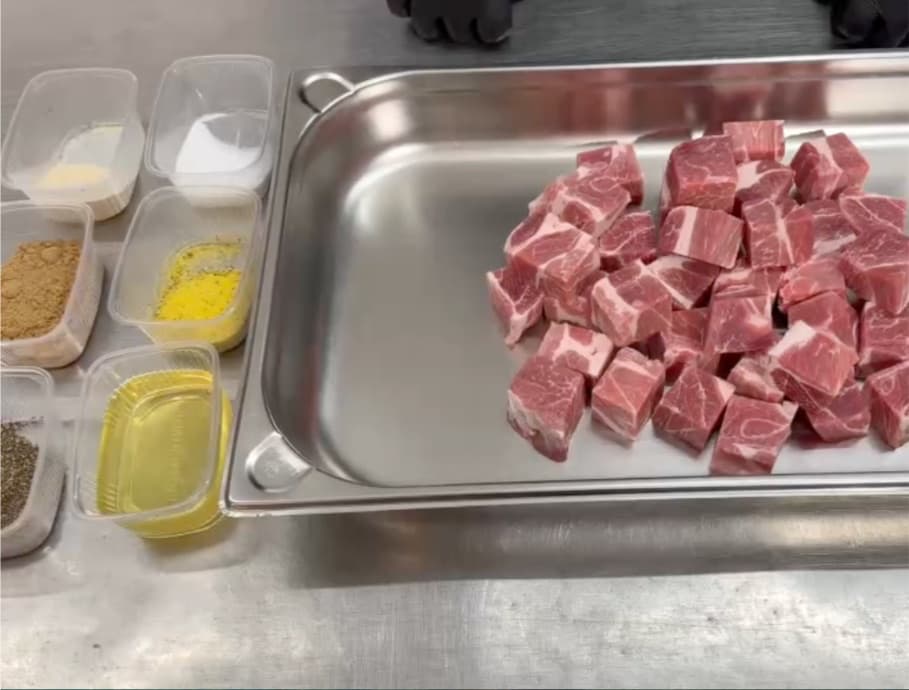 Schaschlik Herstellung Würzen Schaschlik Herstellung Würzen