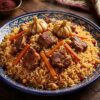 Usbekischer Plov mit Halal-Rind im Kasan gegart 2 kg kaufen
